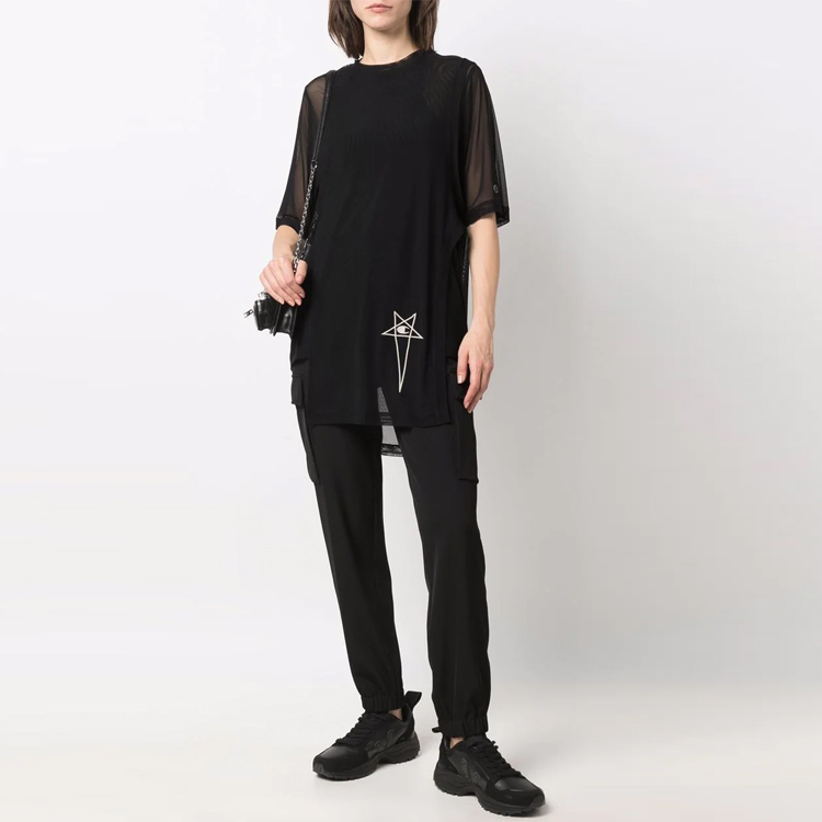 Женские футболка RICK OWENS x Champion SS22 T (черная) — фото 2