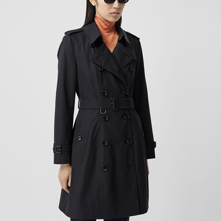 Женский тренч Burberry клетчатый (синий) — фото 4