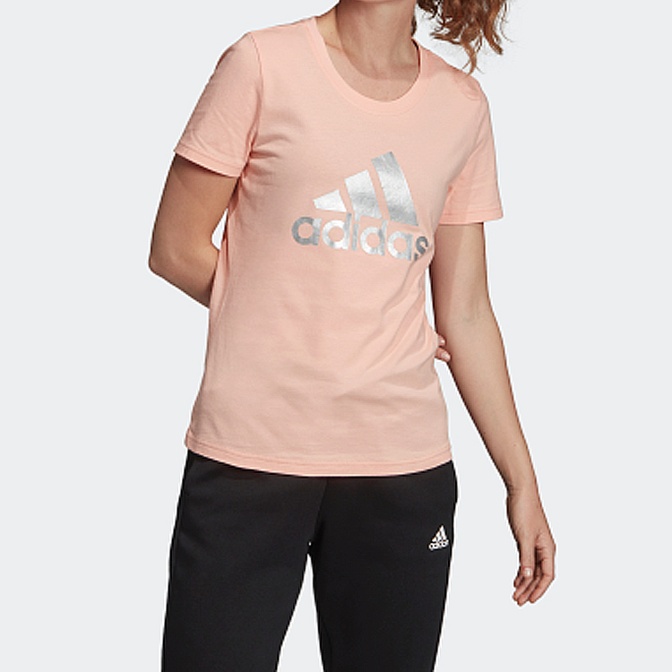 Женская футболка adidas (розовая) — фото 3