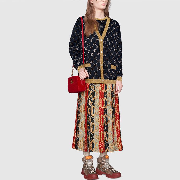 Женская куртка Gucci Logo (темно-синяя) — фото 4