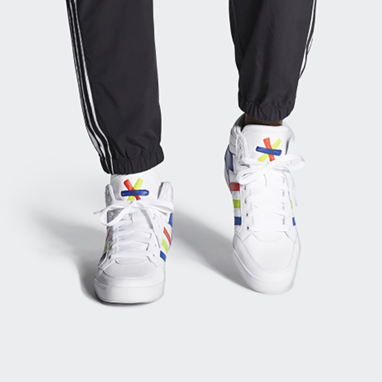 Кеды adidas originals Hardcourt HI (бело-синие) — Белый / синий / красный / зелёный — фото 6