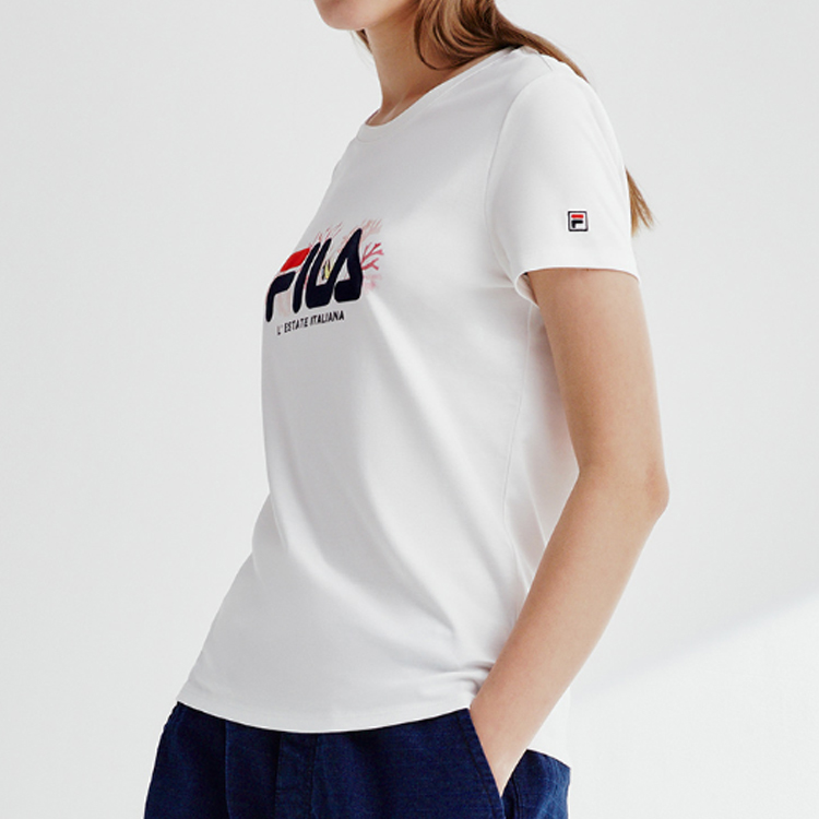 Женская футболка Fila (белая) — фото 7