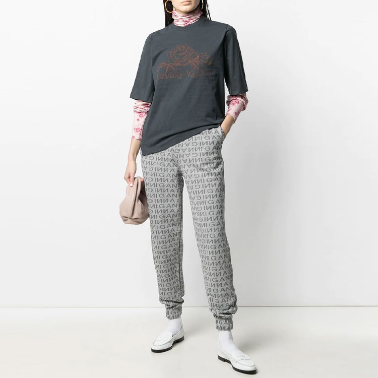 Ganni logo-print track pants