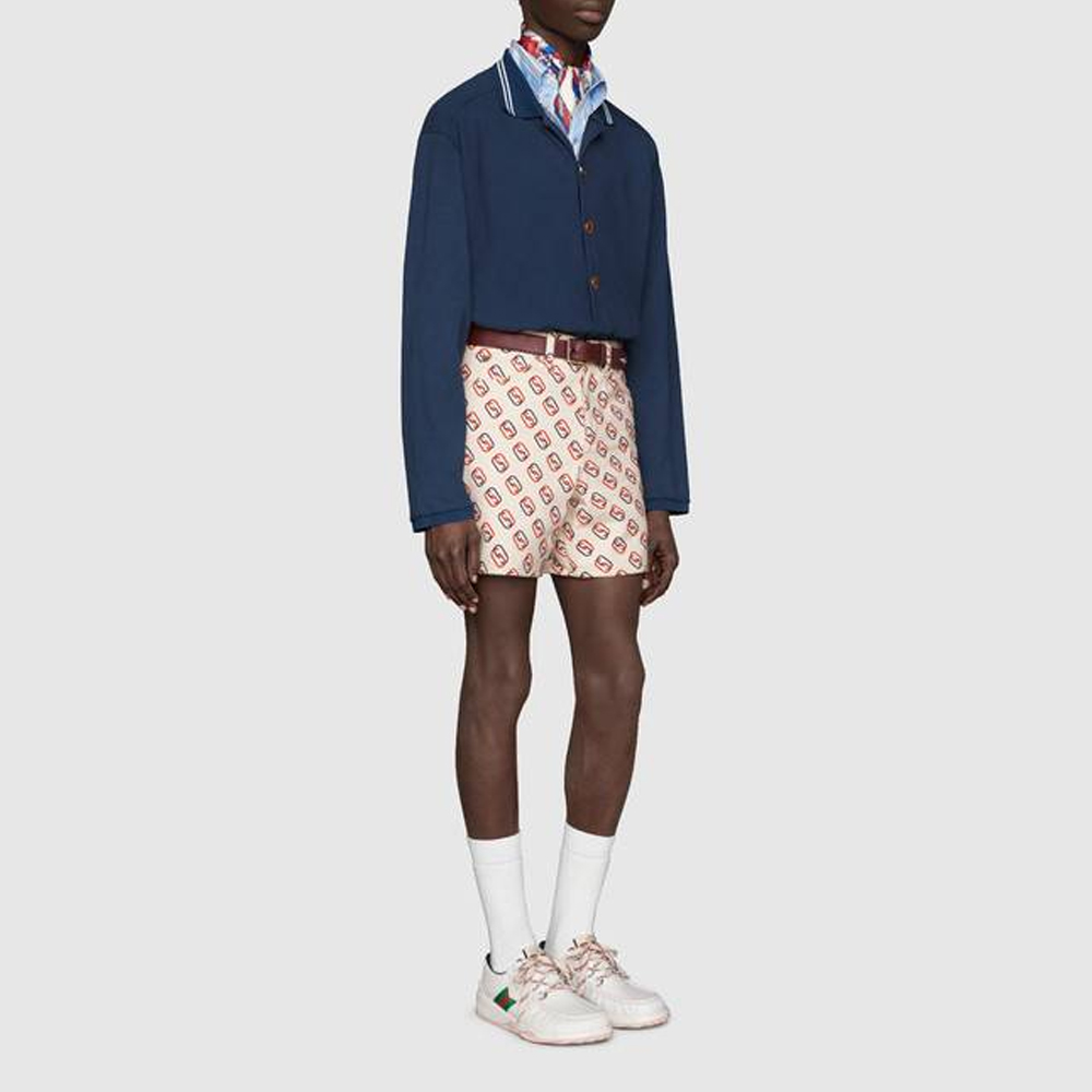 Мужская футболка Gucci (синяя) — фото 2