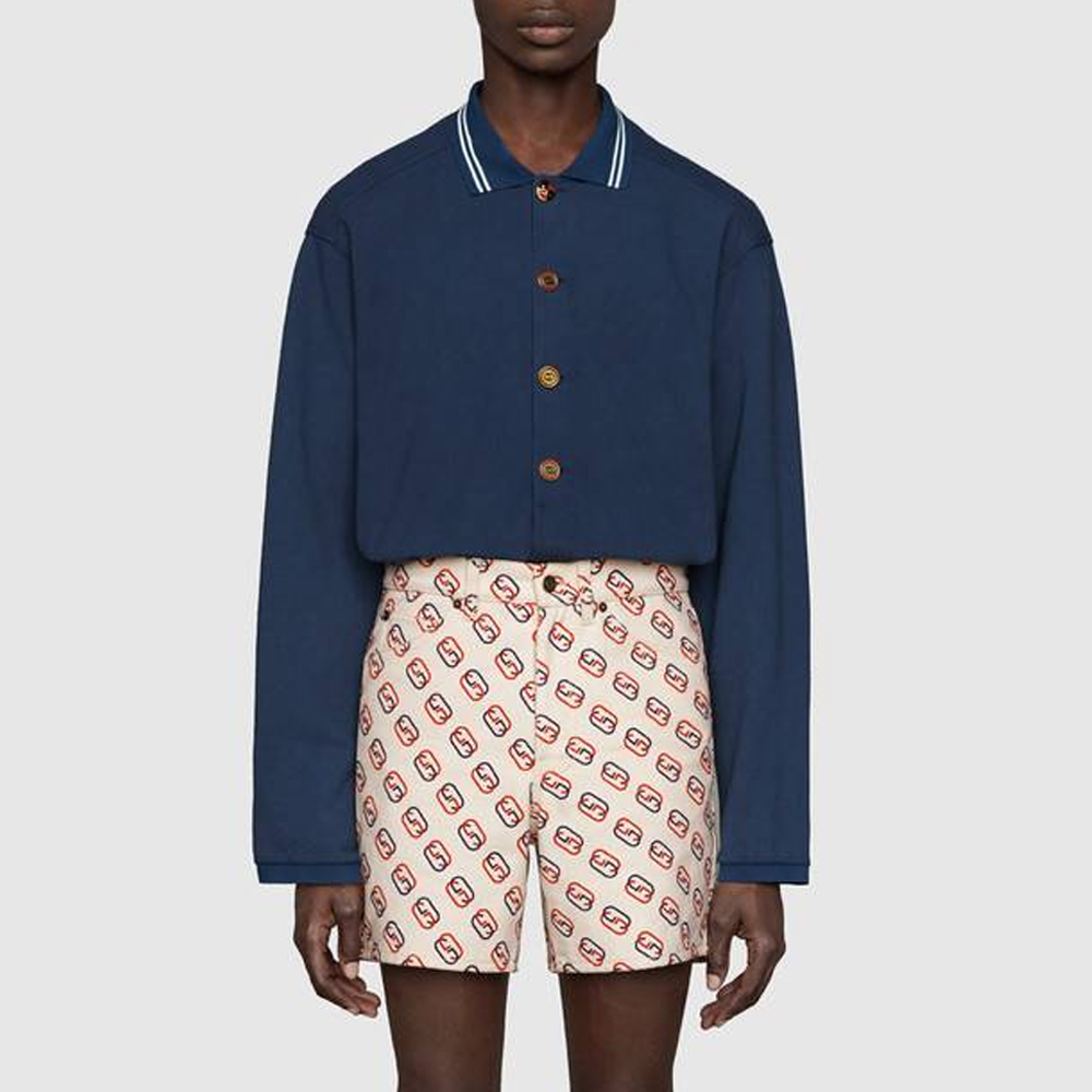 Мужская футболка Gucci (синяя) — фото 3