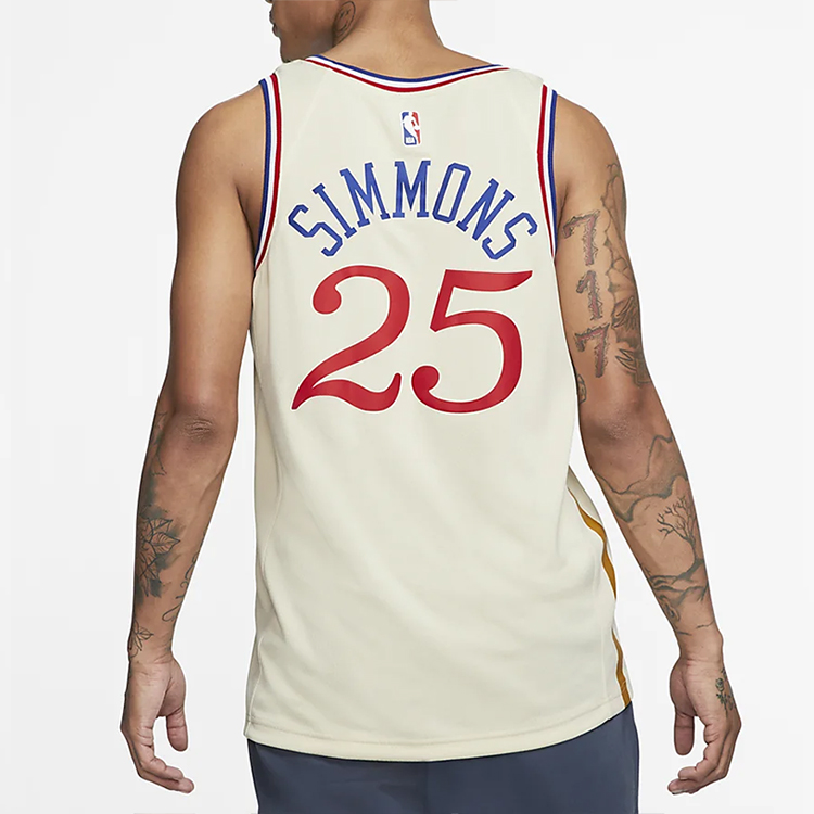 Мужская футболка Nike NBA Philadelphia 76ers (бежевая) — фото 4