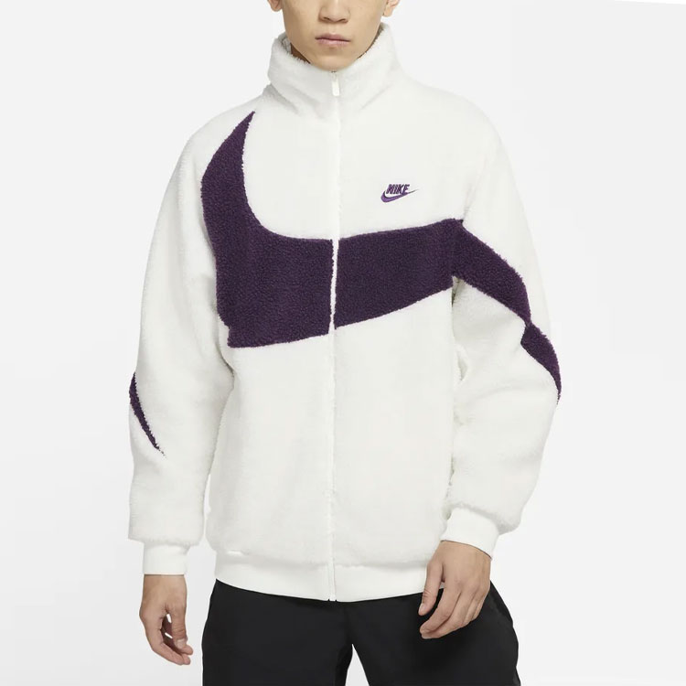 Мужская куртка Nike Big Swoosh (бело-черная) — фото 4