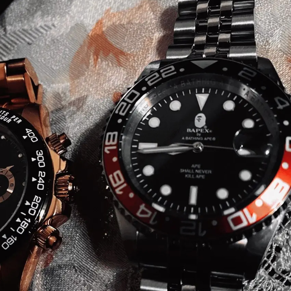 Мужские часы A BATHING APE A BATHING APE Bape Type2 Bapex 48mm 1G30-182-028 (черные) — фото 3