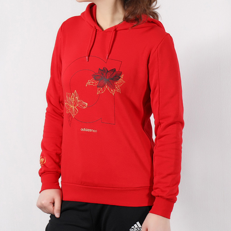 Женское худи adidas neo W Sweat Hd (красное) — фото 4
