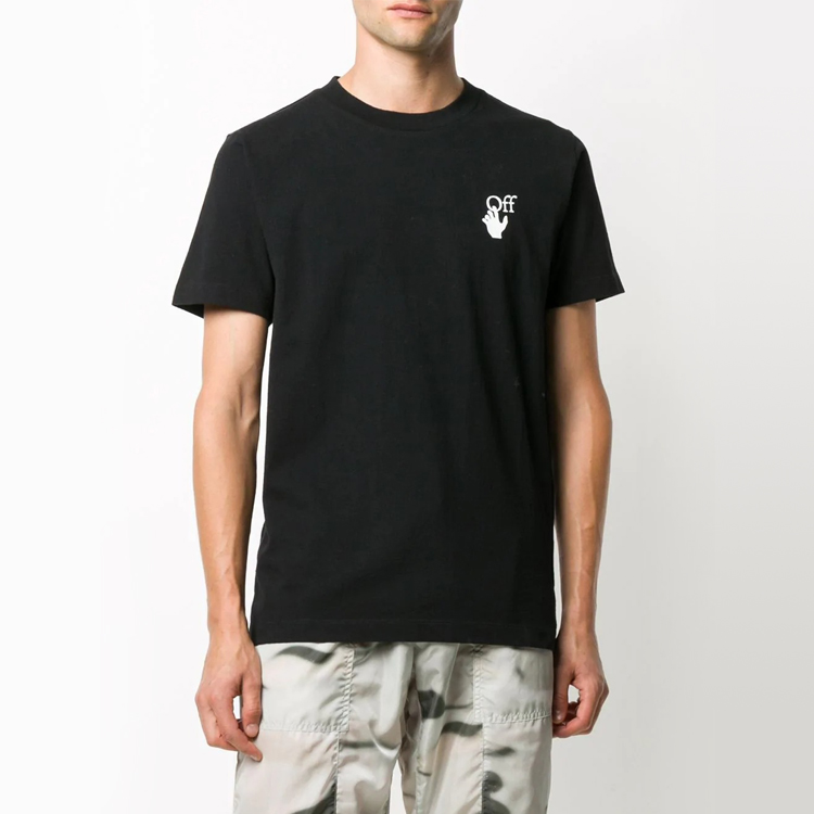 Мужская футболка OFF-WHITE FW20 Cut Here LogoT (черная) — фото 2