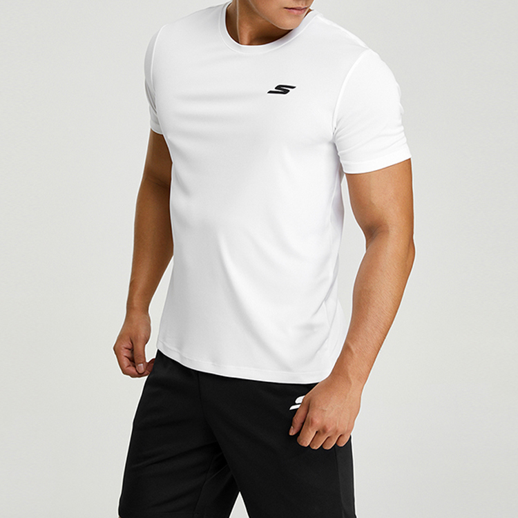 Skechers Casual Sportswear Men’s Bright White Crew Neck Moderate