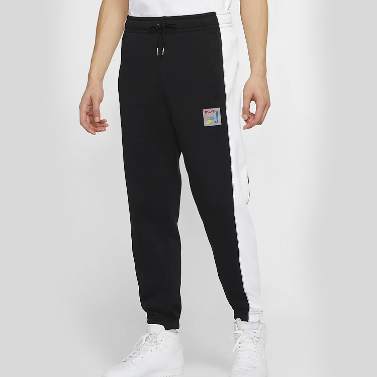 Jordan Multi Label Fleece Lined Thermal Cuffed Retro Sports Pants Knitted Sweatpants Men’s Black