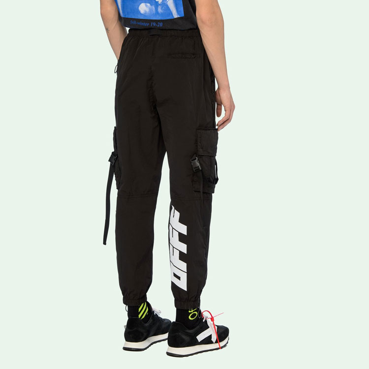 Мужские штаны OFF-WHITE FW19 Orange Cargo Pants (черные) — фото 4