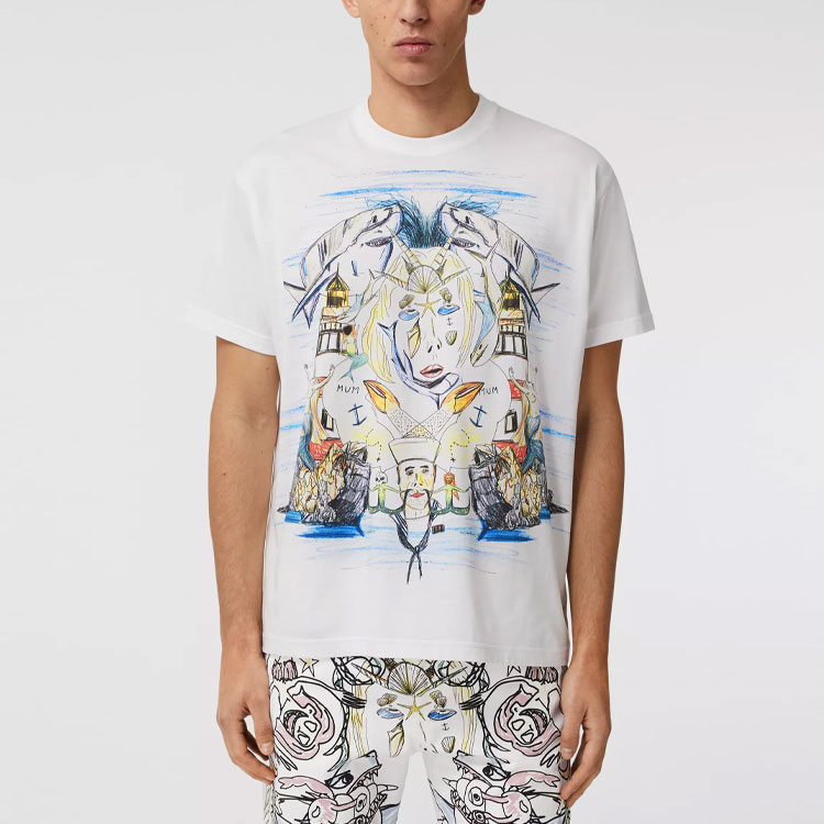 Футболка Burberry (белая) — фото 3