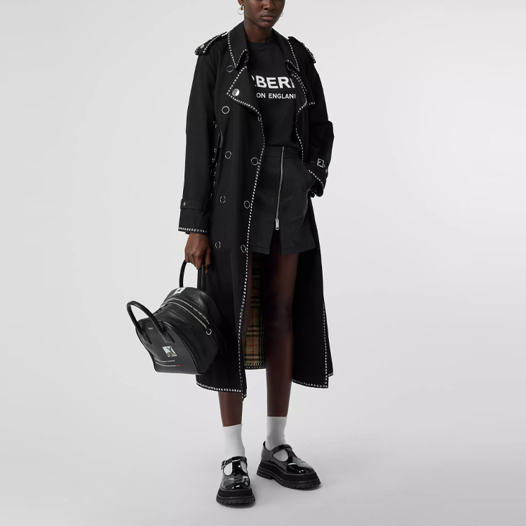 Женская футболка Burberry T (черная) — фото 4