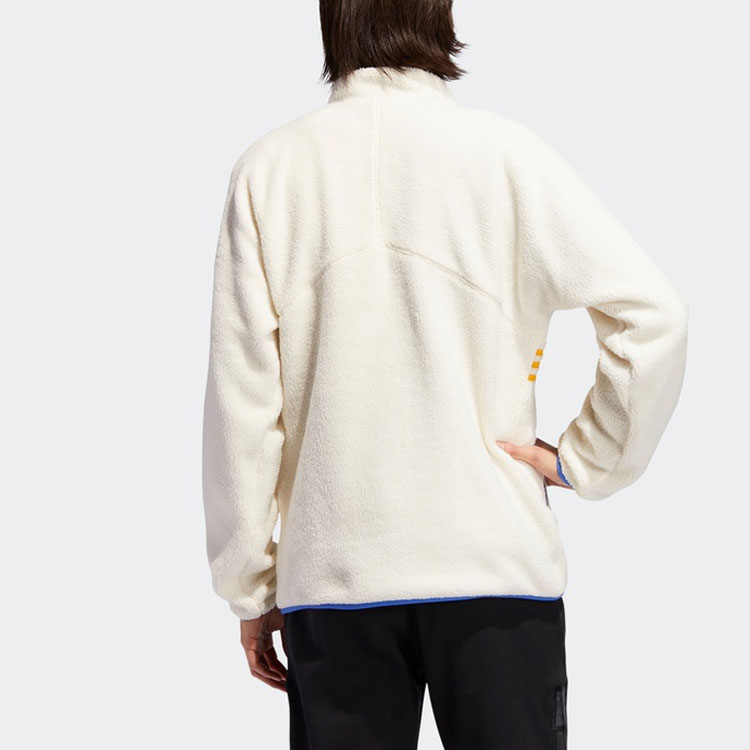Мужская куртка adidas originals sherpa Full Zip (белая) — фото 4
