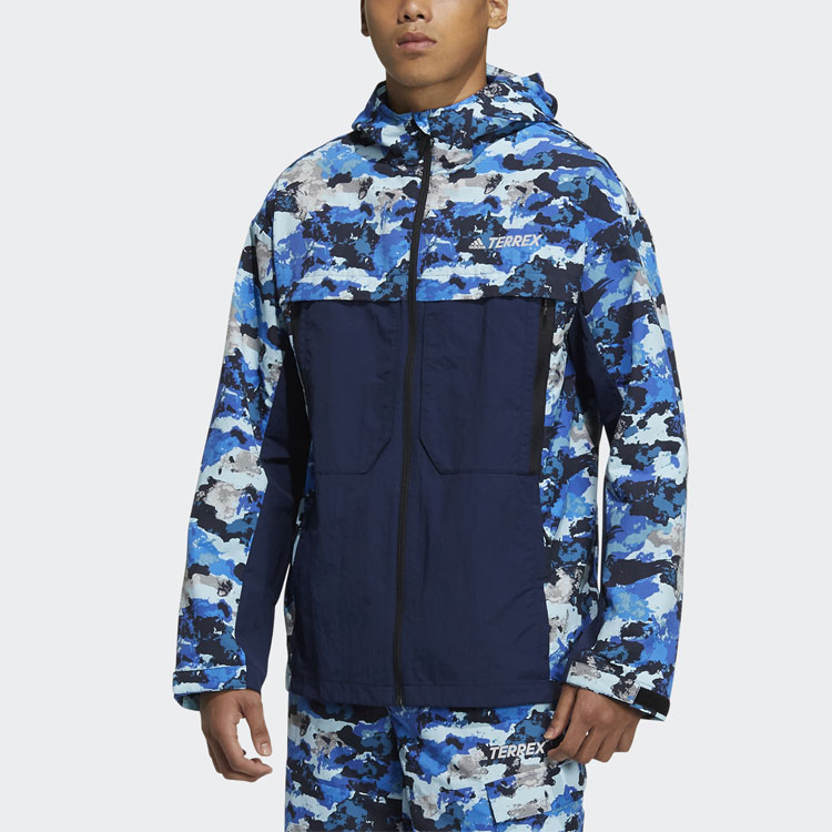 Мужская куртка adidas Terrex Festiv Aop Wb (синяя) — фото 2