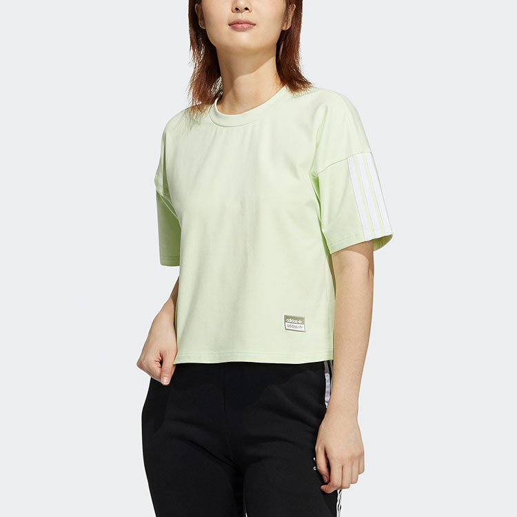 Женские футболка adidas originals Ryv Tee Ss T (бледно-розово-зеленый) — фото 3