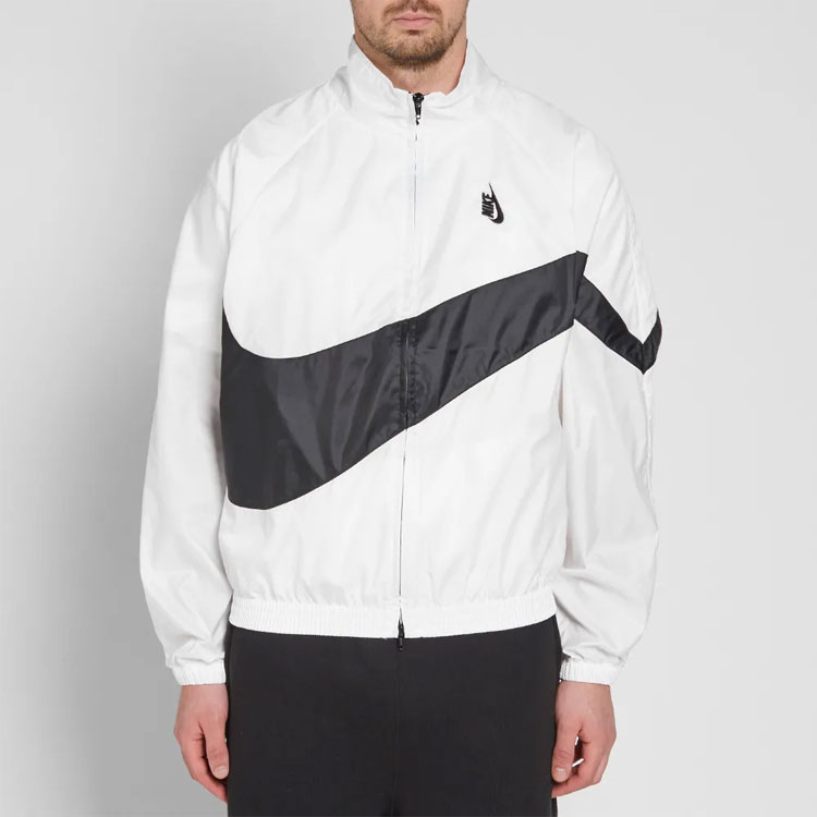 Мужские куртка Nike Lab Heritage Jacket White Black BIG SWOOSH (бело-черная) — фото 5