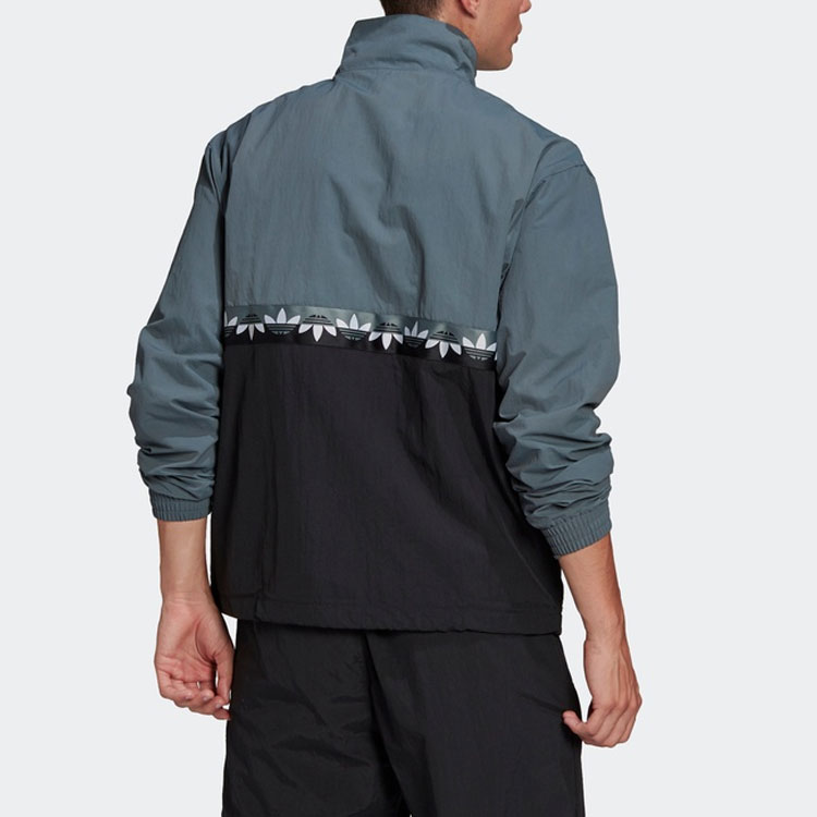 Мужская куртка adidas Originals Adicolor Slice Trf Tt (черно-синяя) — фото 4