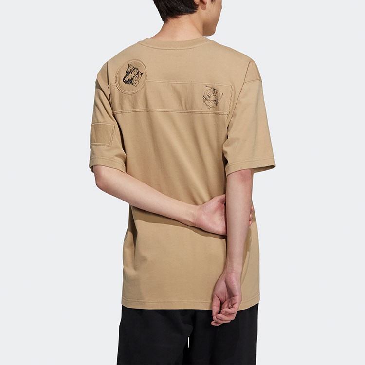 Мужская футболка adidas x Yoshitoshi (серо-бежевая) — фото 2