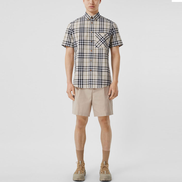 Мужская рубашка Burberry 80433351 (желто-коричневый) — фото 4
