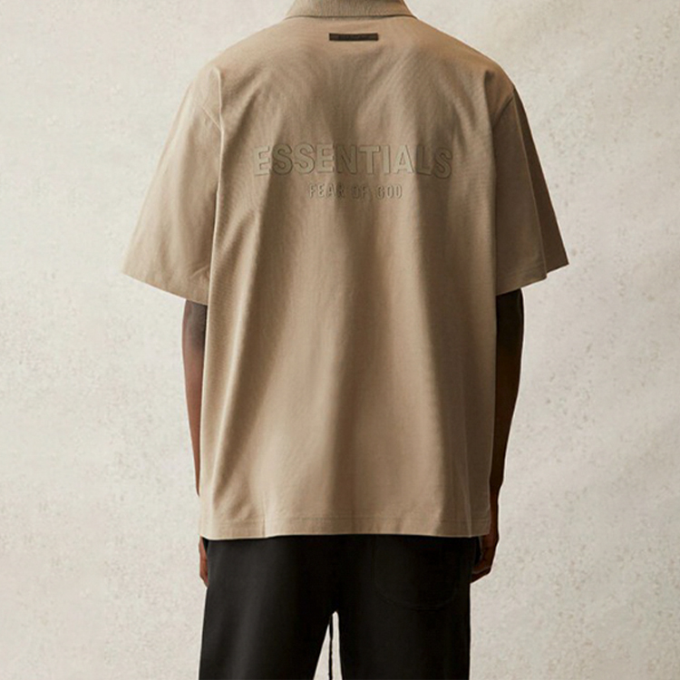 Футболка Fear of God Essentials SS21 Short Sleeve Polo Moss (мшисто-зеленая) — фото 4