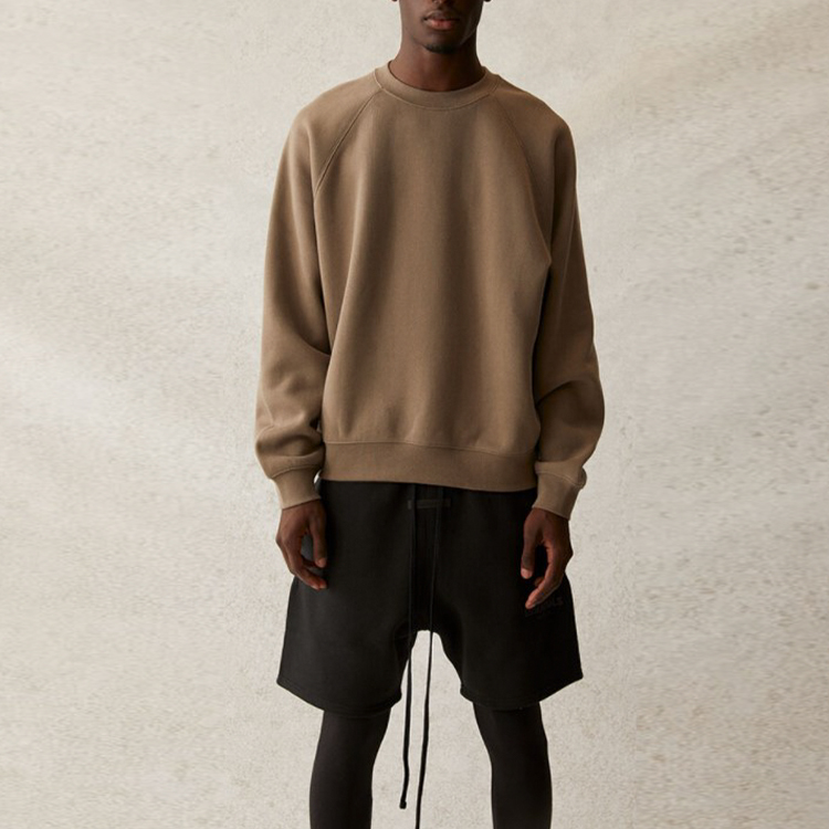 Унисекс худи Fear of God Essentials SS21 Pull-Over Crewneck Taupe (серо-коричневый) — фото 5