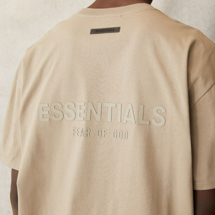Футболка Fear of God Essentials SS21 Short Sleeve Tee Moss LogoT (оливково-зеленая) — фото 6