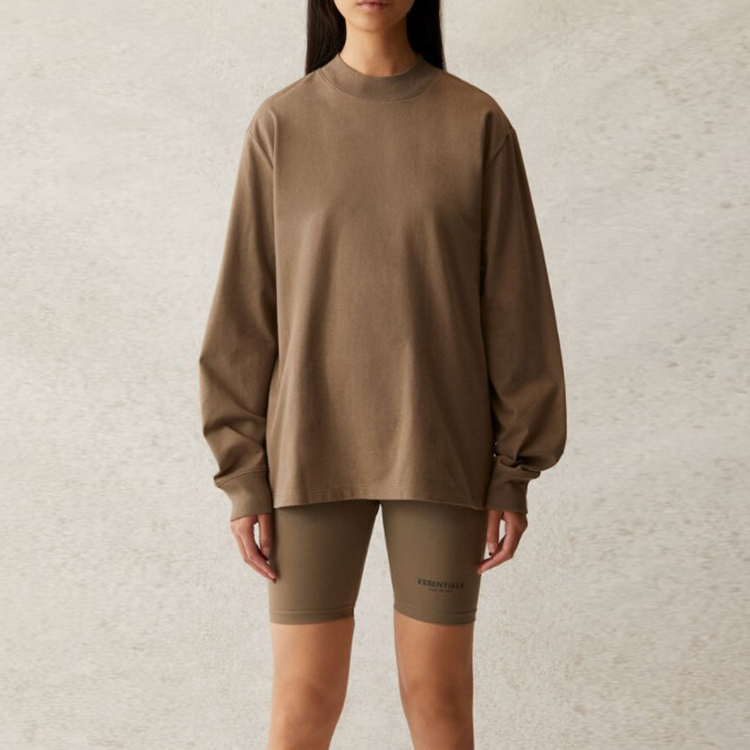 Худи Fear of God Essentials SS21 Long Sleeve Tee Taupe (серо-коричневый) — фото 4