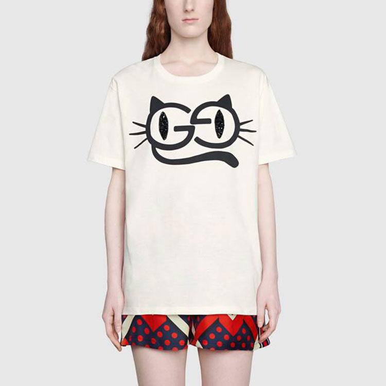 Женские футболка Gucci T (молочная) — фото 3