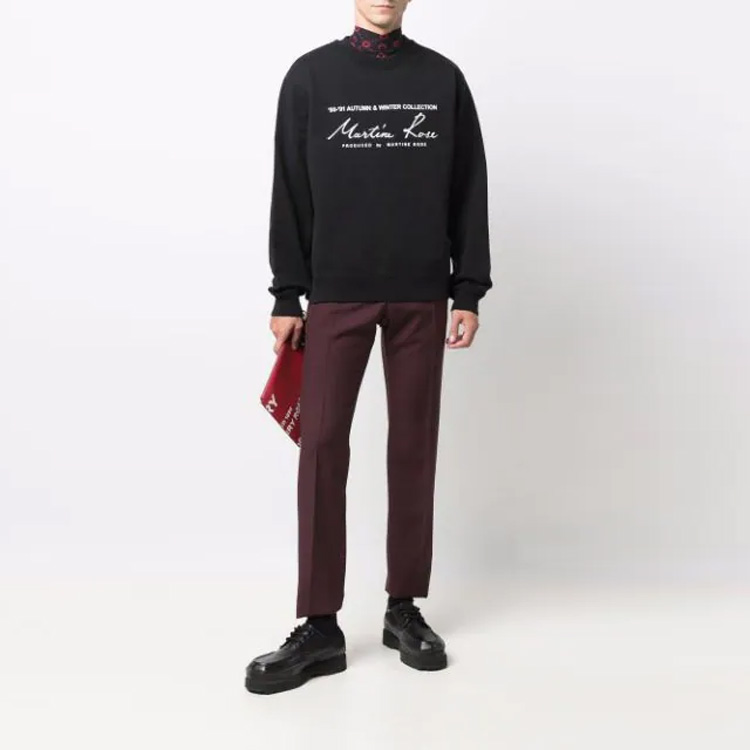 Мужское худи Martine Rose Logo Hoodie (черное) — Черный — фото 2