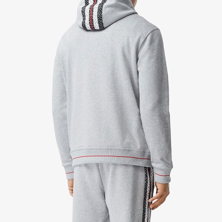 Мужское худи Burberry Stripe Hoodie (серое) — фото 3