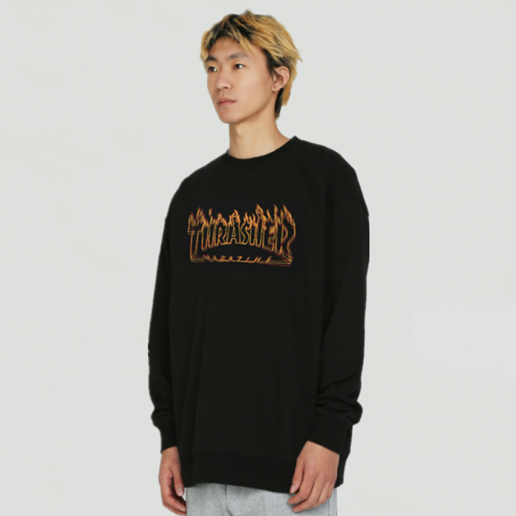 Свитшот Thrasher Richter Crewneck Logo (черный) — фото 4