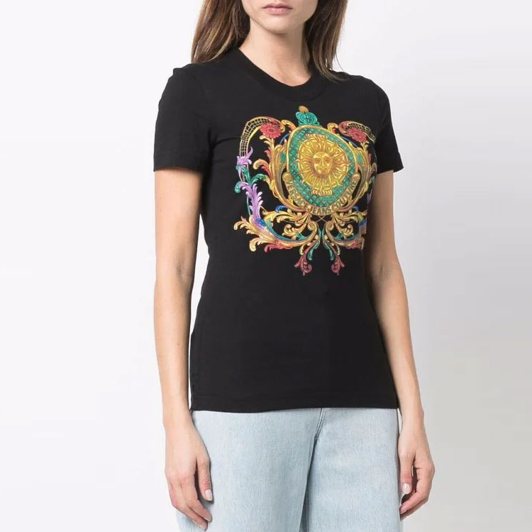 Женская футболка Versace Jeans Couture SS22 T-Shirt (черная) — фото 3