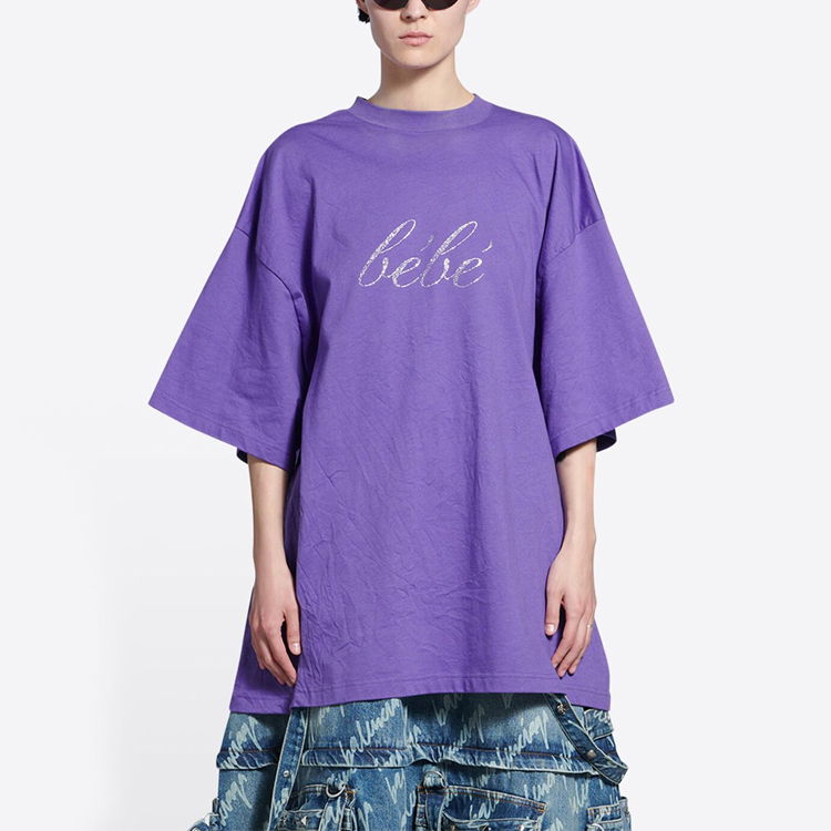 Женская футболка Balenciaga SS22 (фиолетовая) — фото 4