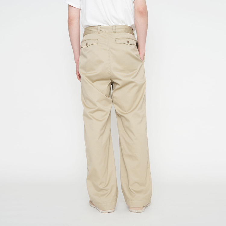 Штаны nanamica SS22 Double Pleat Pants (хаки) — фото 3