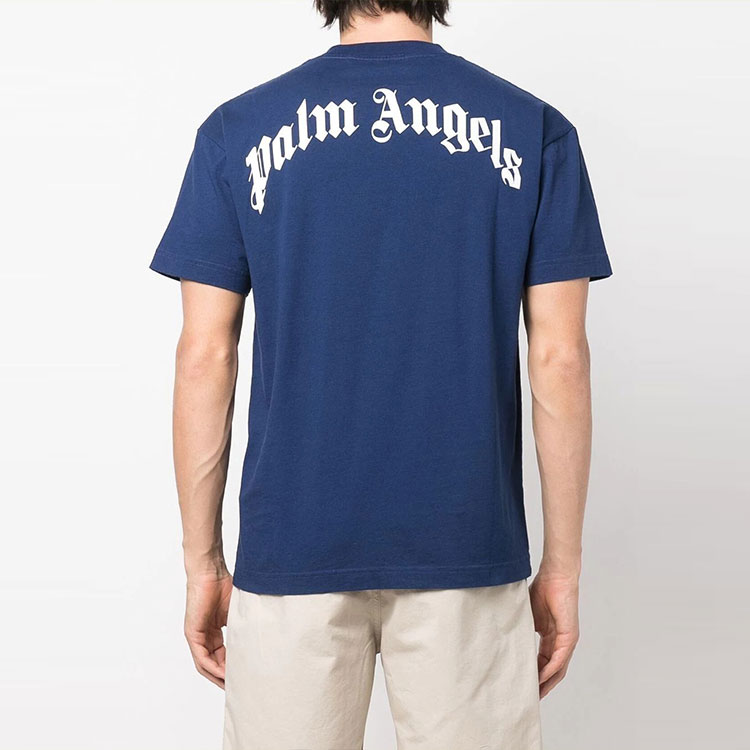 Мужская футболка PALM ANGELS Logo (черная) — фото 3