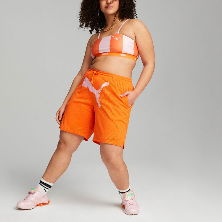 Женские шорты PUMA x DUA LIPA (оранжевые) — фото 5