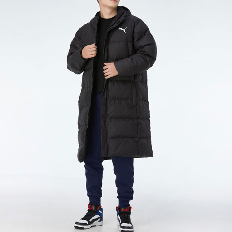 Мужская куртка PUMA Long Oversized Down logo (черная) — фото 6
