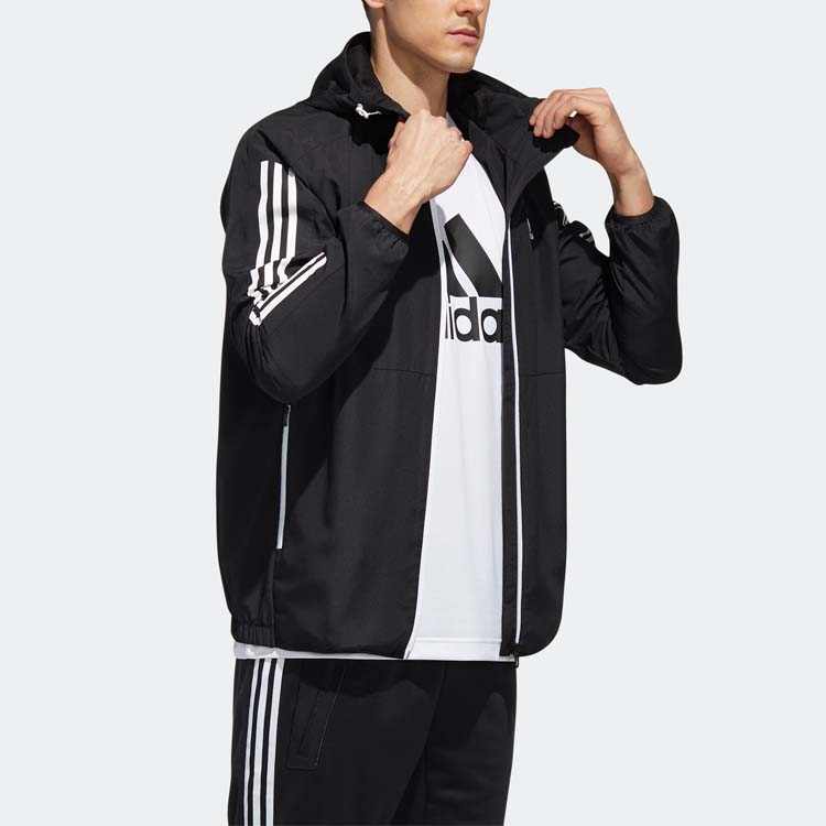 Мужская куртка adidas MH WB 3S (черная) — фото 6