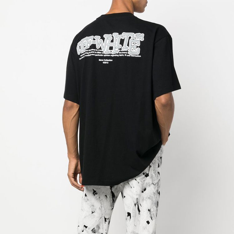 Мужская футболка OFF-WHITE LogoT (черная) — фото 3