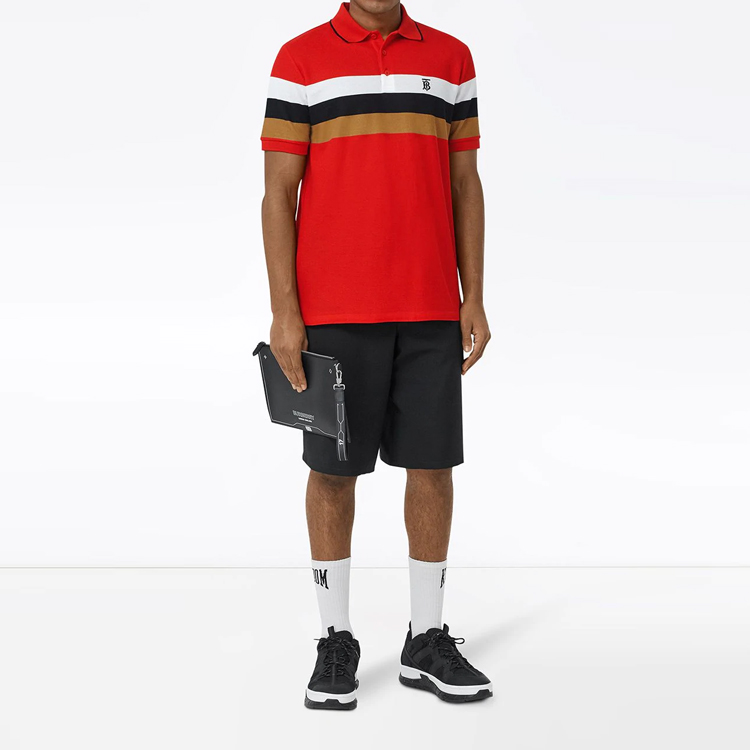 Мужская футболка Burberry Polo (белый) — фото 4