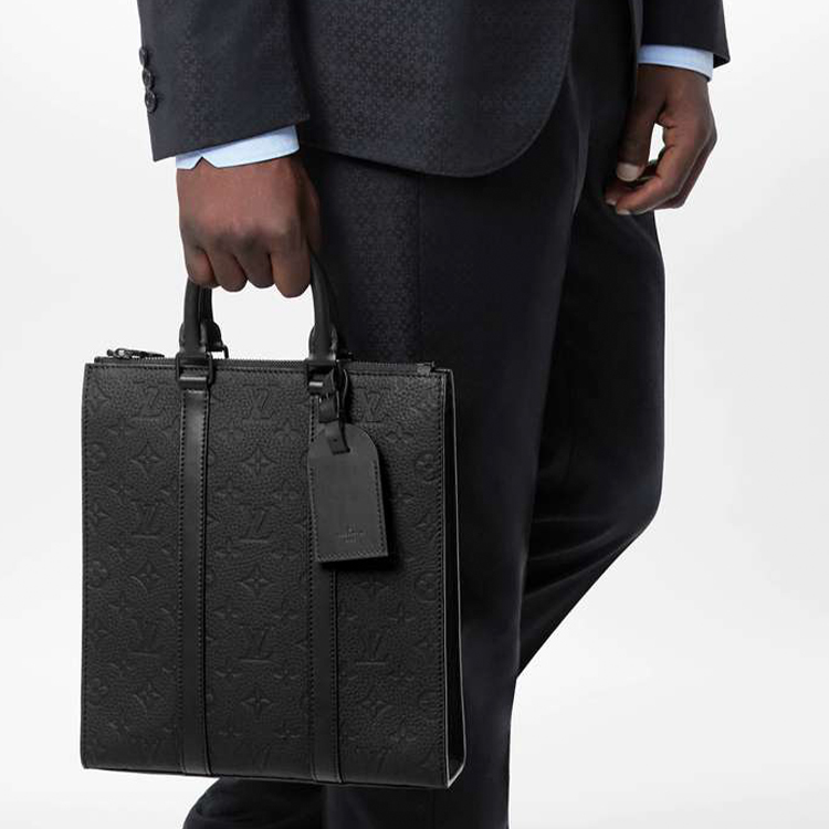 Мужская сумка Louis Vuitton Sac Plat Cross Taurillon (черная) — фото 6