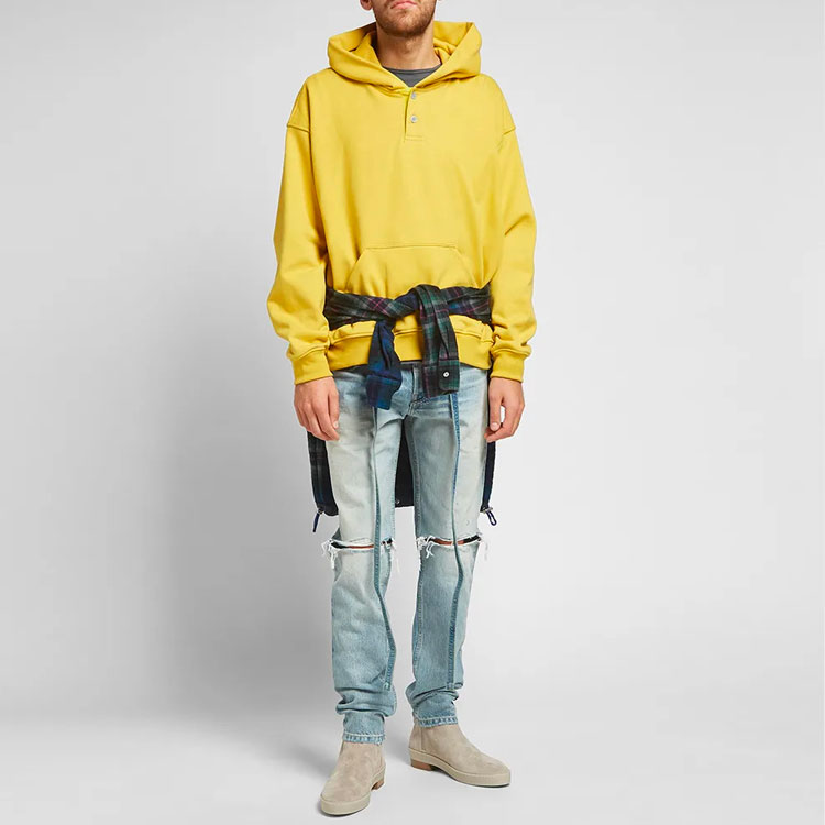 худи Fear of God Essentials FW19 Everyday Henley Hoodie (желтый) — фото 5