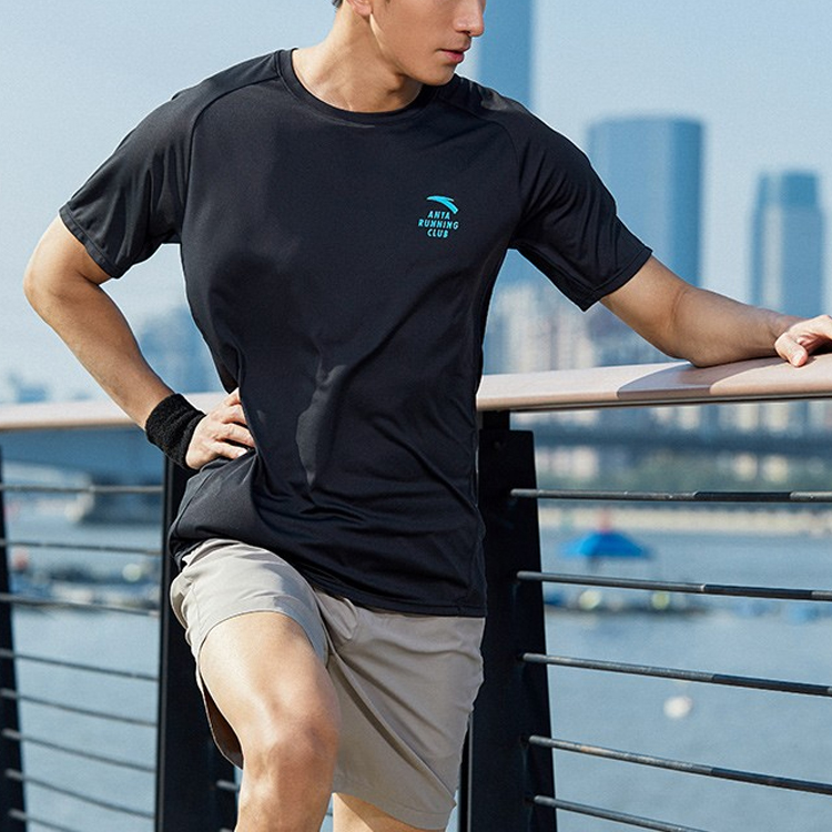 Anta Running Collection Breathable And Quick Dry Running T Shirt Men’s Black