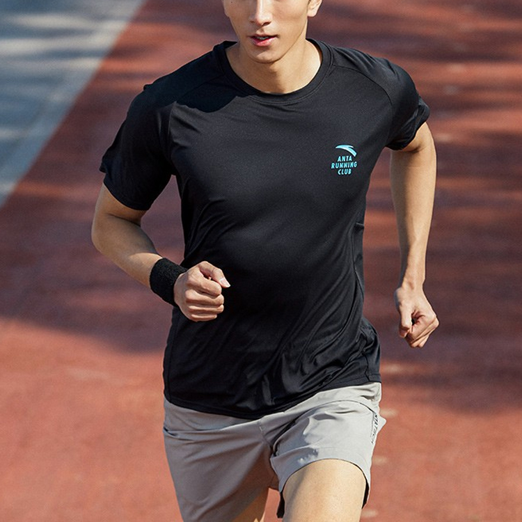 Anta Running Collection Breathable And Quick Dry Running T Shirt Men’s Black