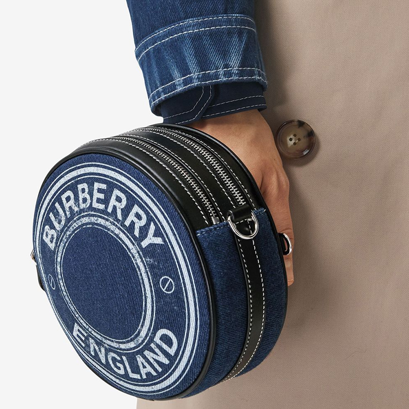 Женская сумка Burberry Louise- logo (синяя) — фото 7