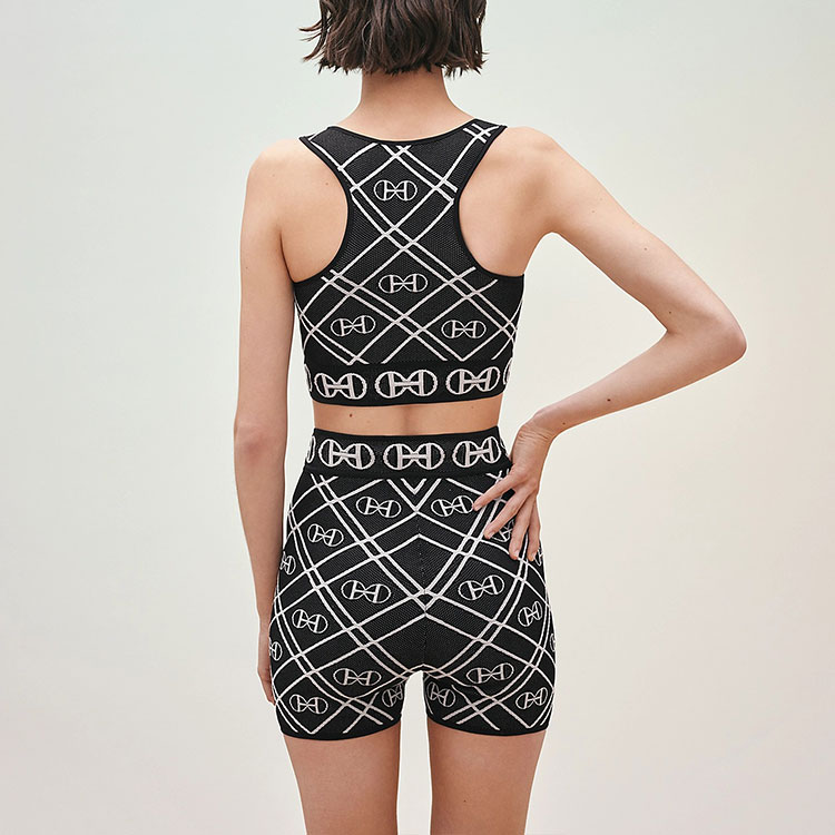 Женский топ Hermes Geometric Pattern (черный) — фото 3