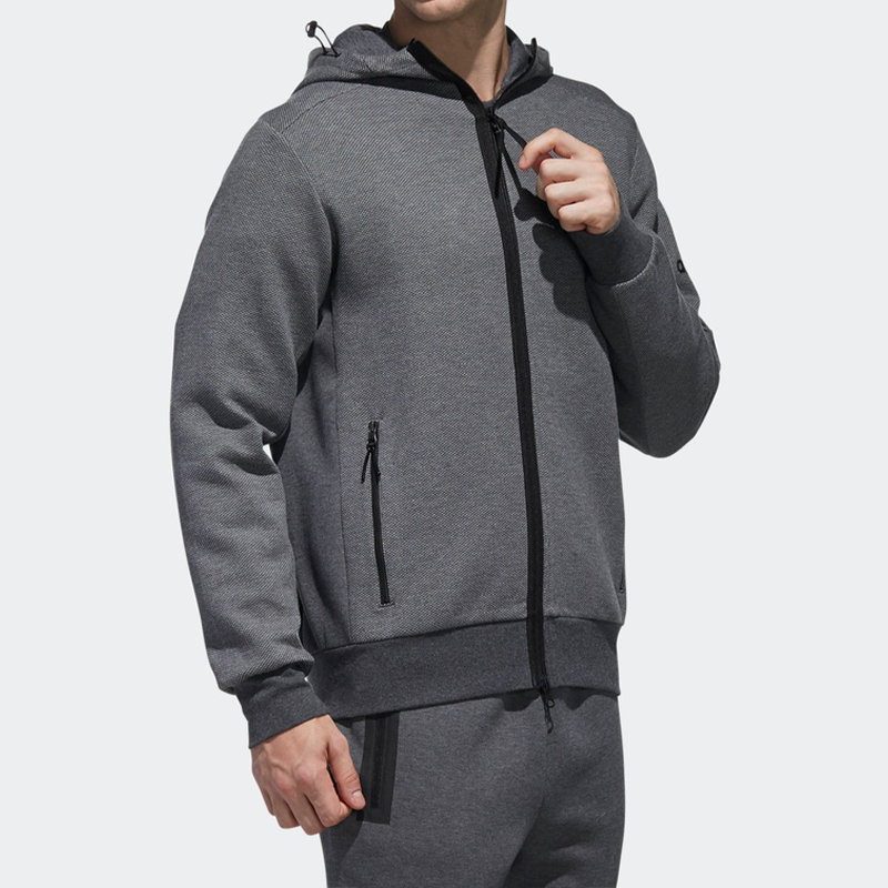 Мужская куртка adidas Htt Double Knit (серая) — фото 4